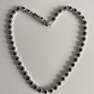 Green and white Swarovski necklace.